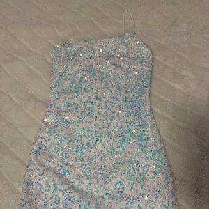 Lucy in the Sky sequin one shoulder mini dress